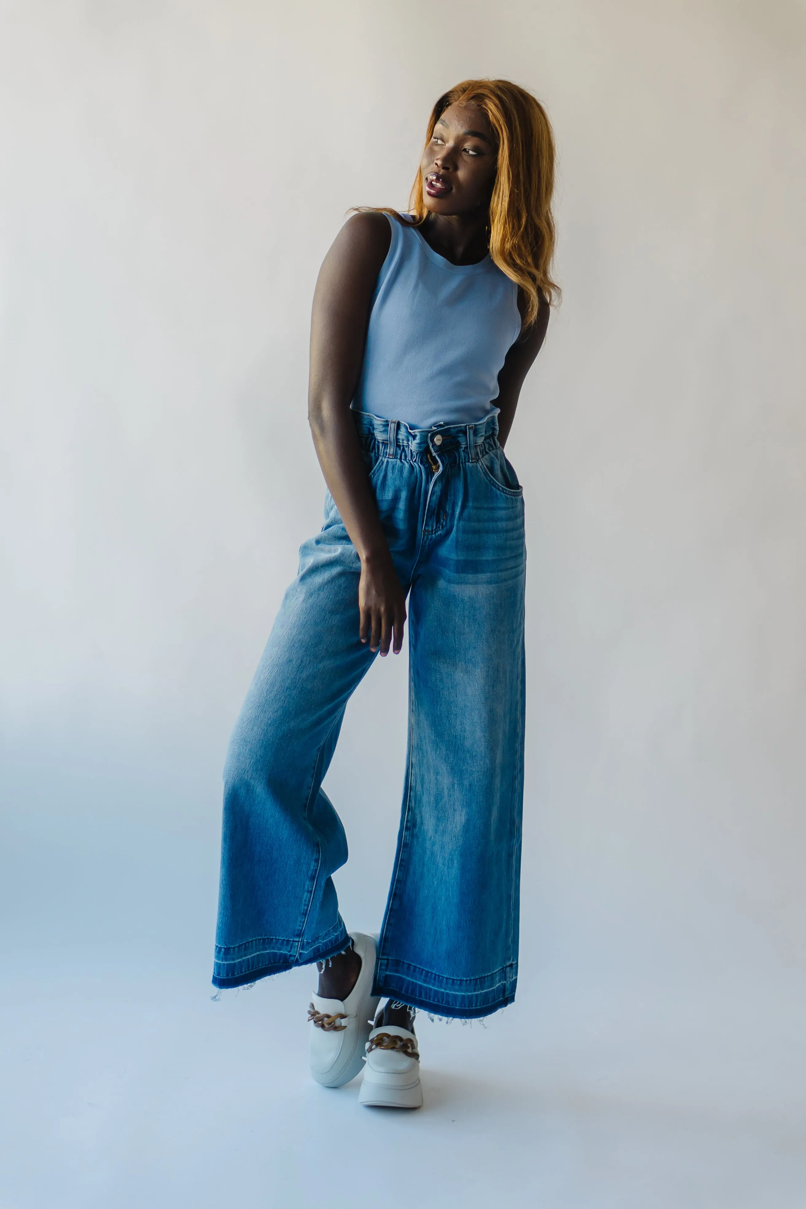 The Sikeston Super High Rise Wide Leg Jean in Medium Blue