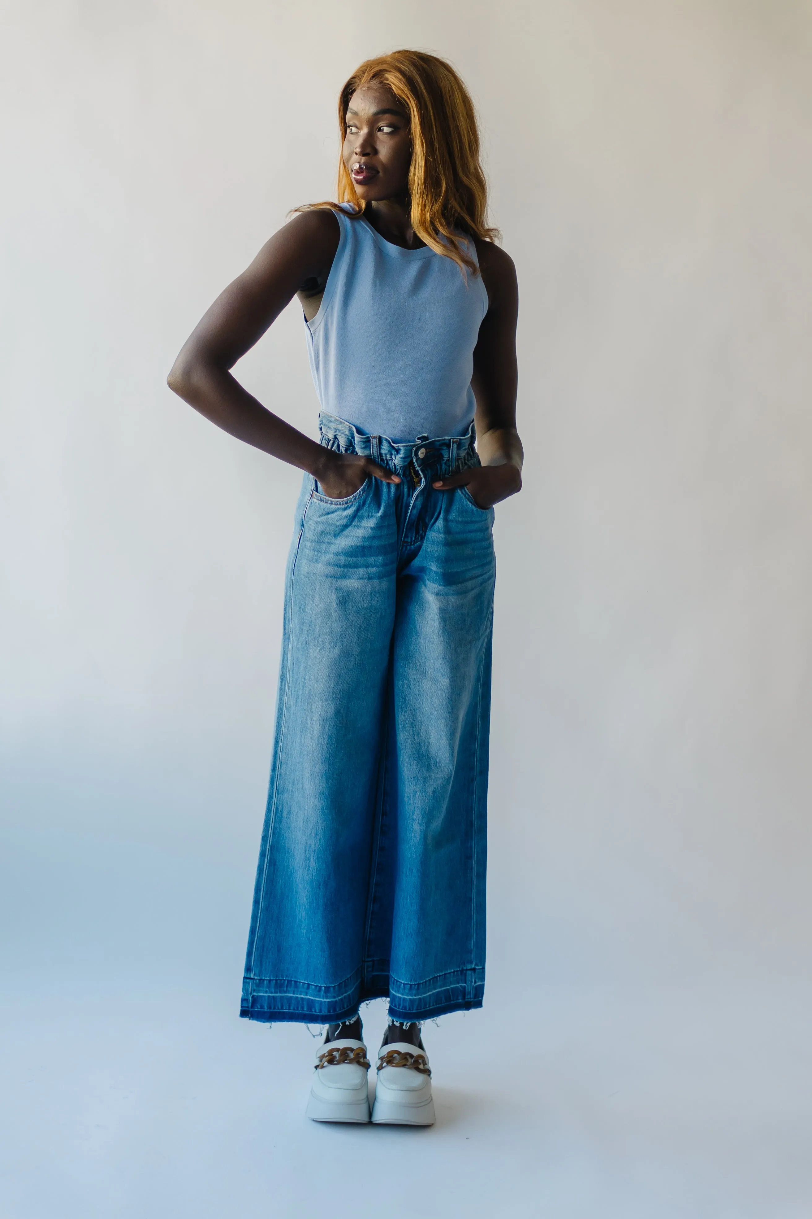 The Sikeston Super High Rise Wide Leg Jean in Medium Blue