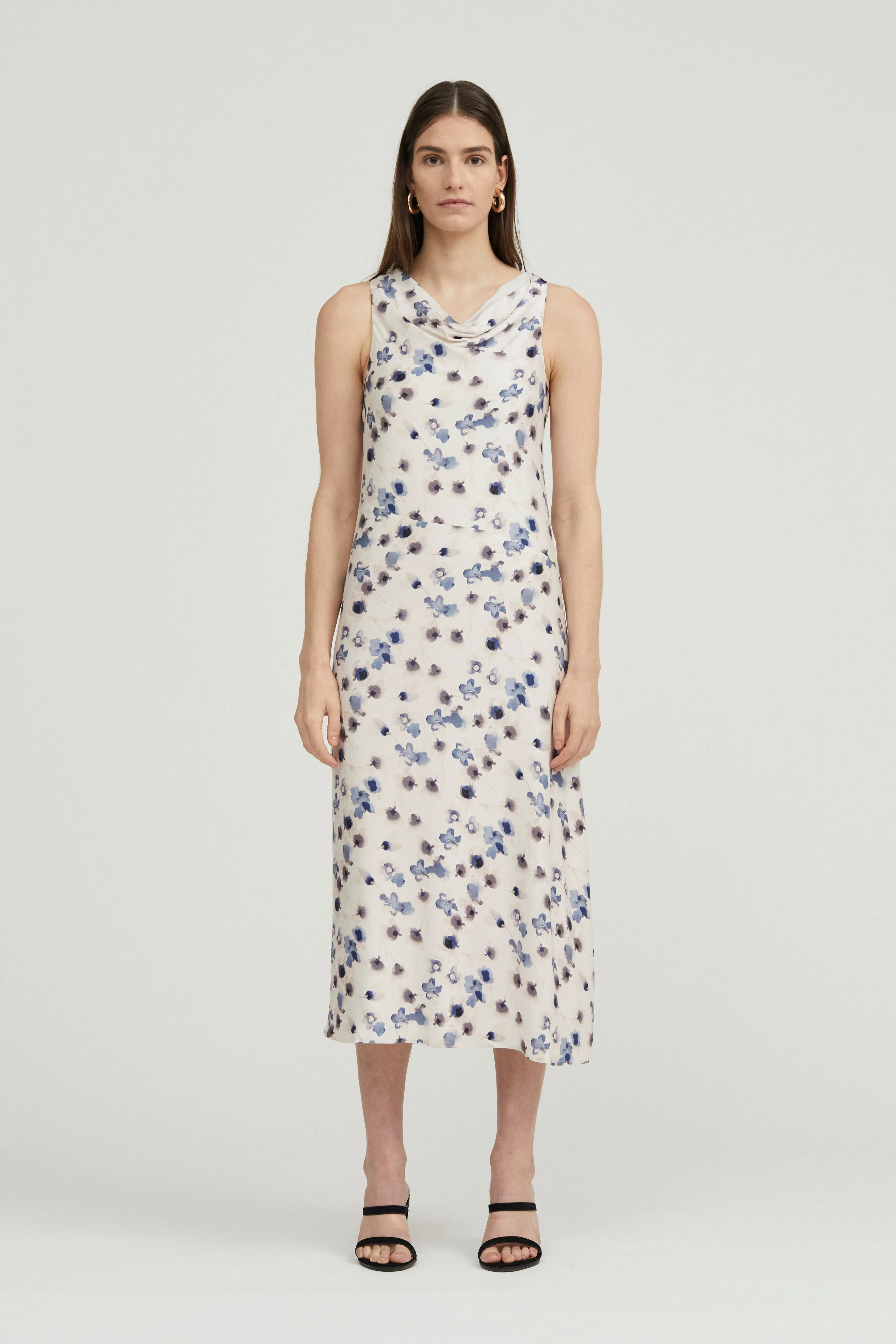 Third Form Blue Bell Cowl Slip Dress - Floral