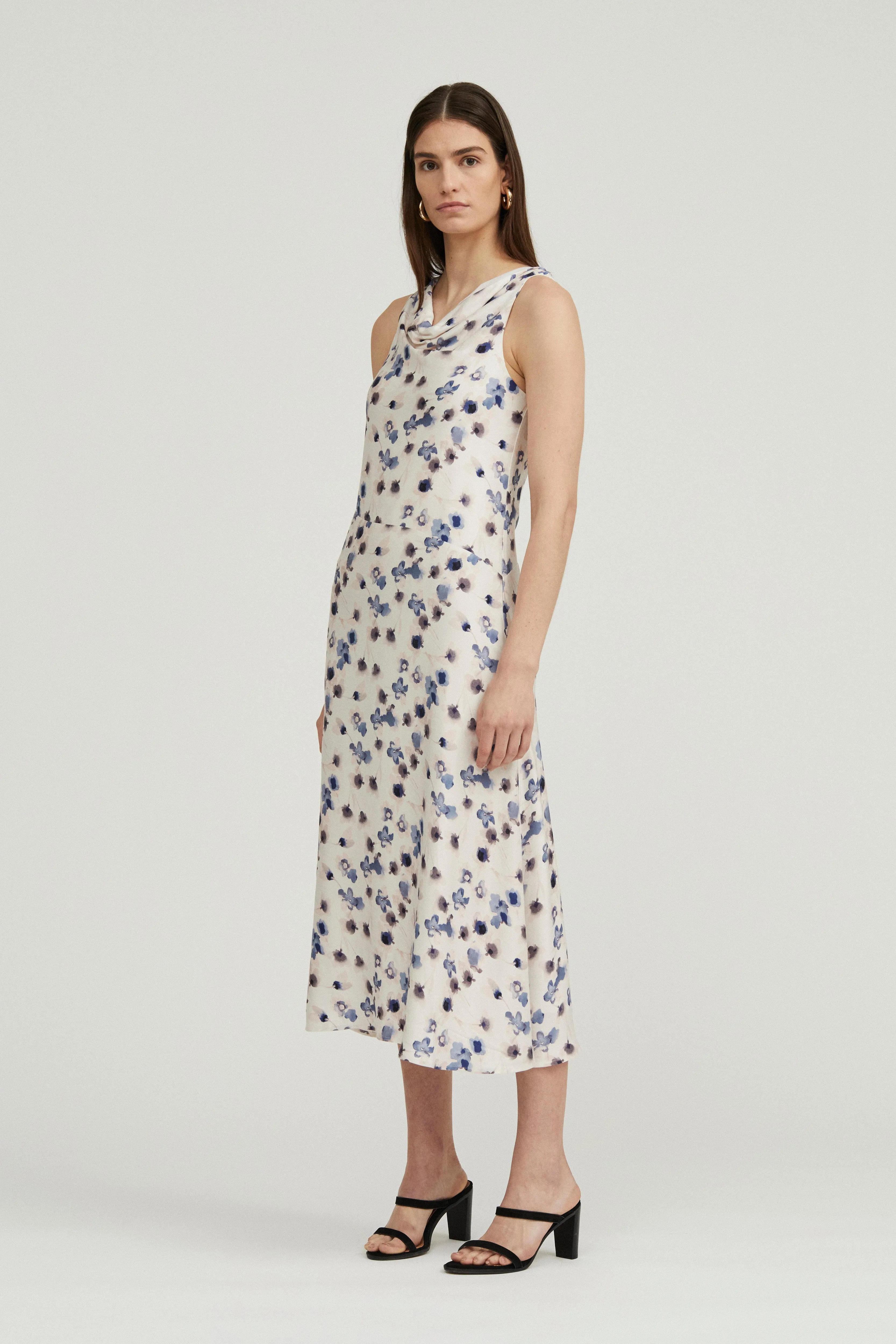 Third Form Blue Bell Cowl Slip Dress - Floral