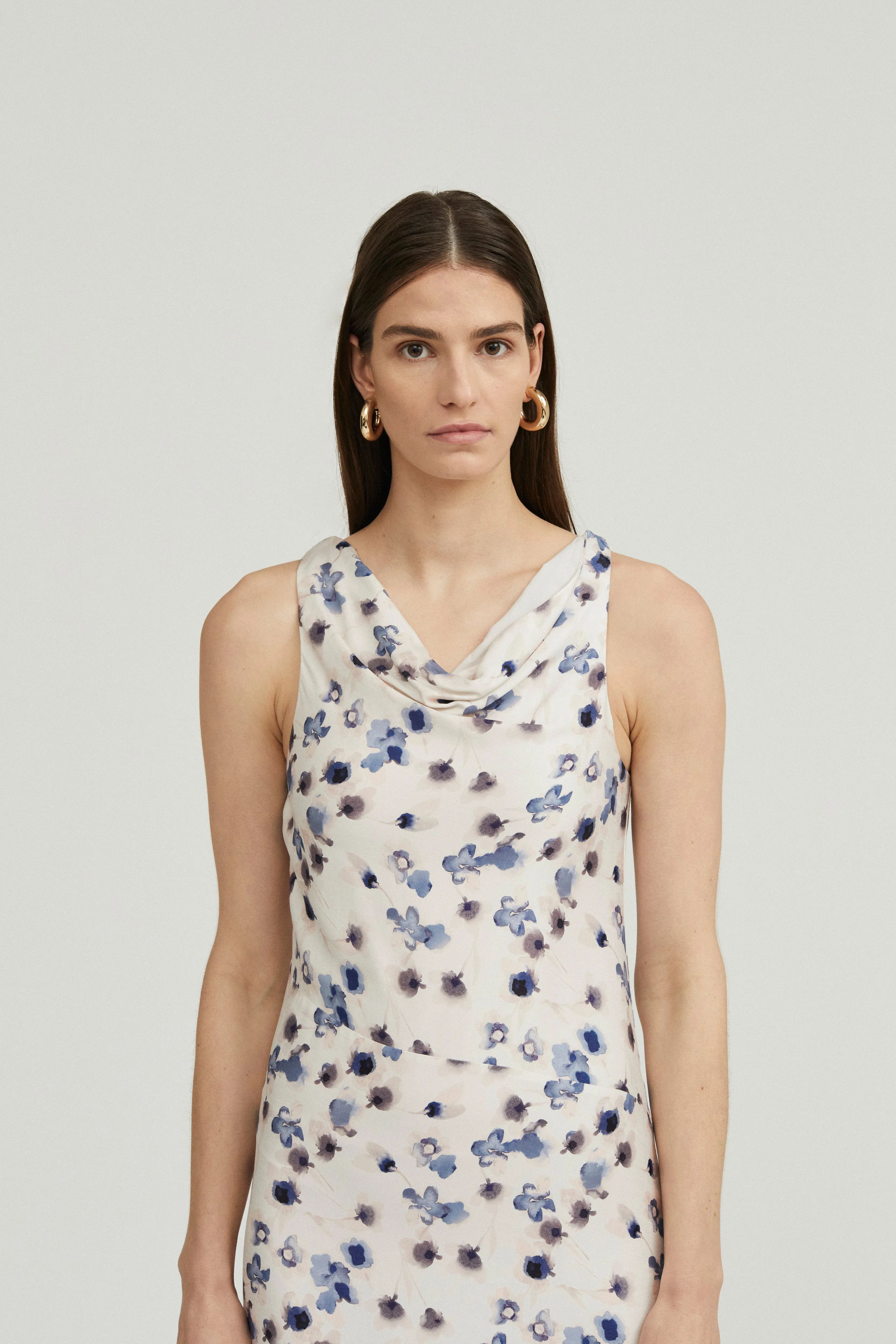 Third Form Blue Bell Cowl Slip Dress - Floral