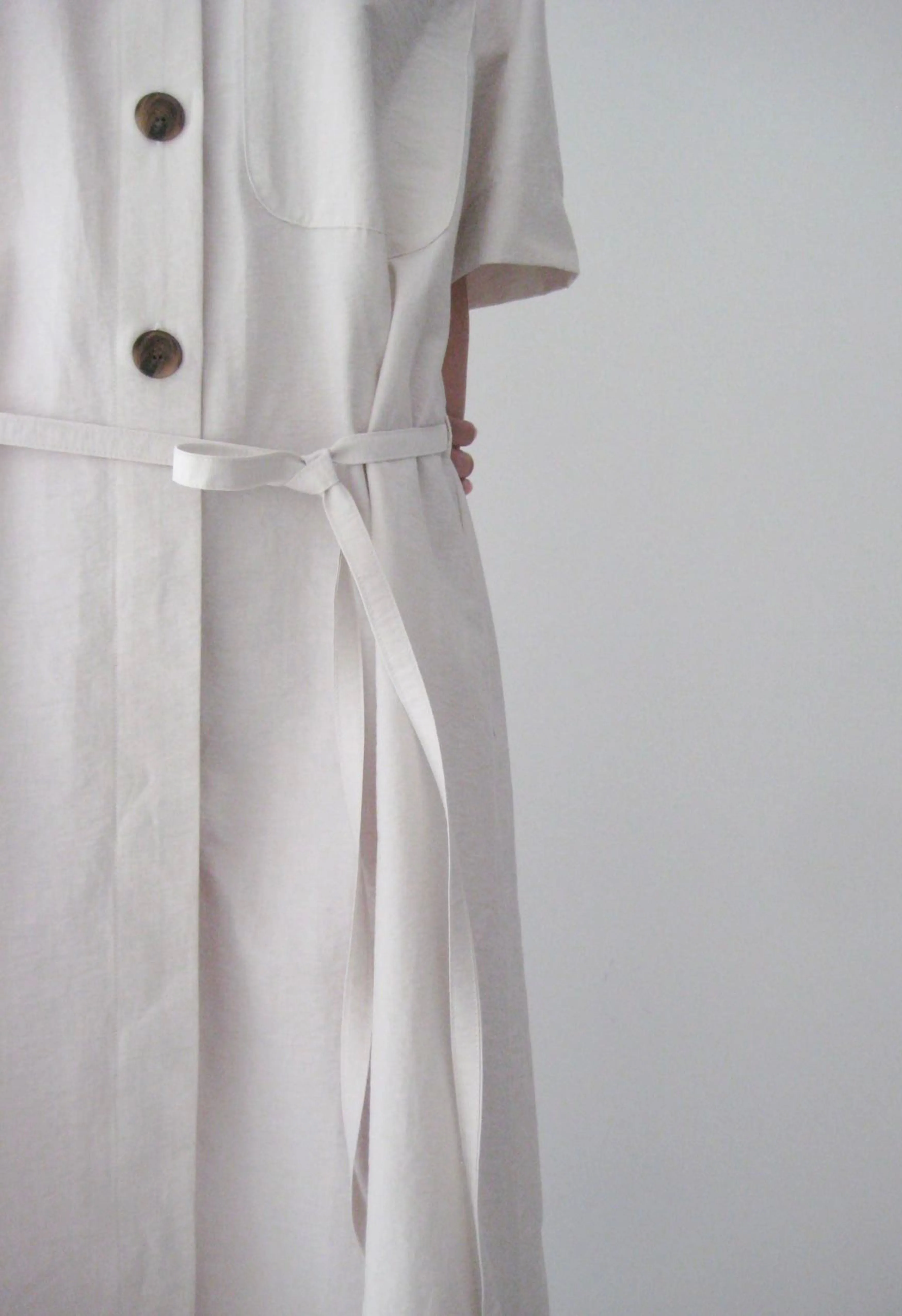 Tobi Button Down Dress in Stone