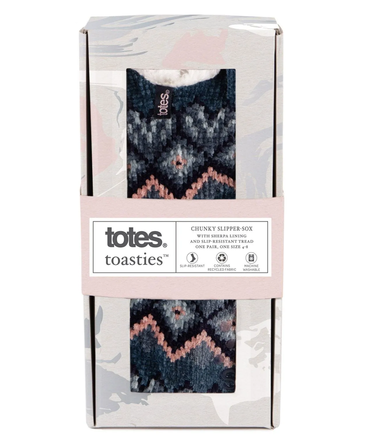 Totes toasties Ladies Crop Chenille Knit Slipper Socks