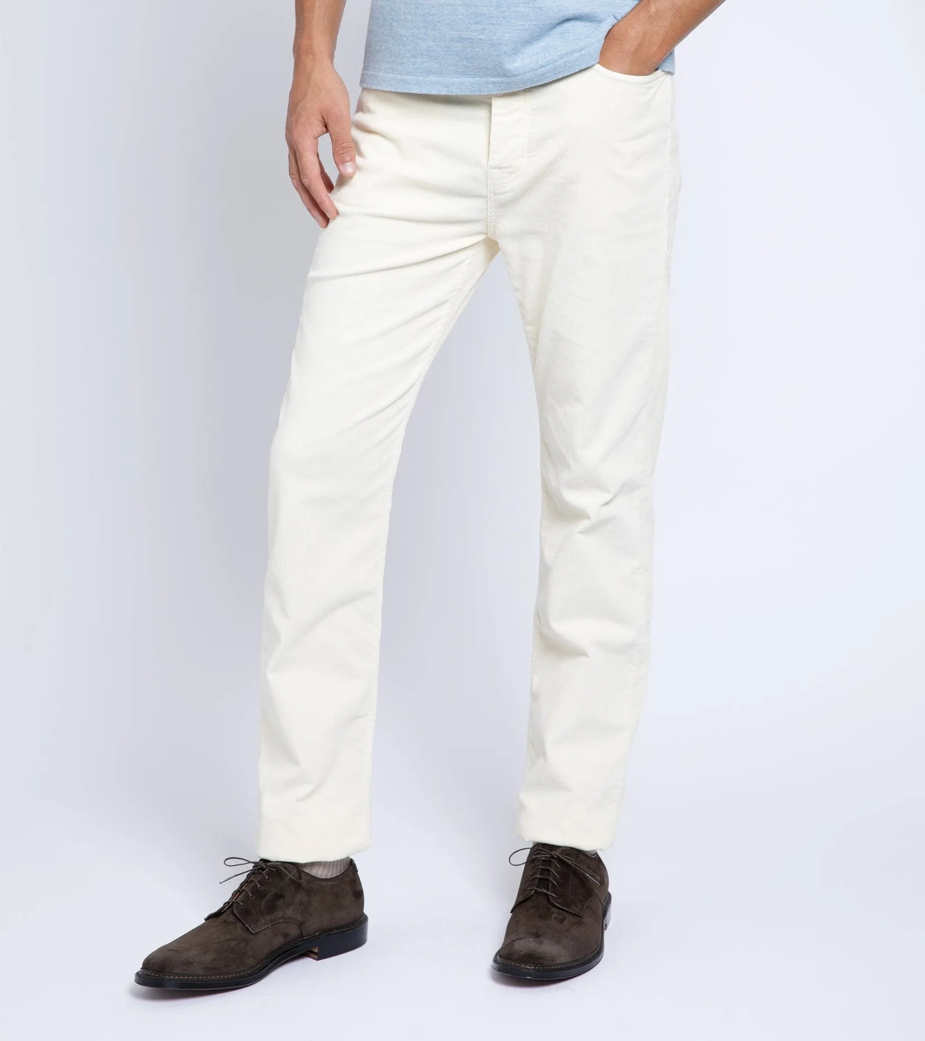 Trunk Duke Corduroy 5 Pocket Trousers: Off White