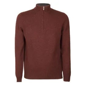 TURTLENECK ZIP WOOL BLEND Man Bordeaux