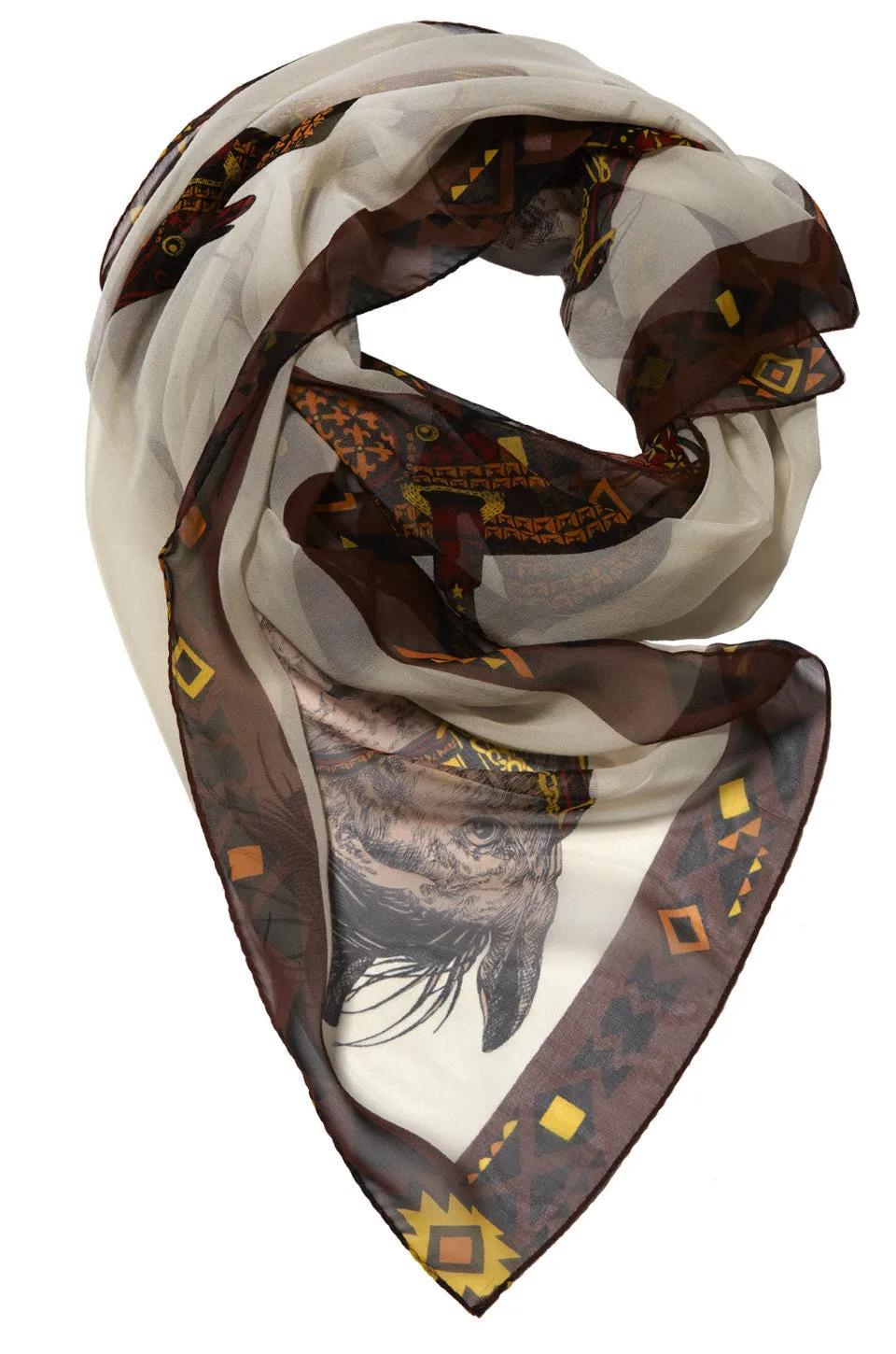 Victoria Horse Silk Chiffon Scarf