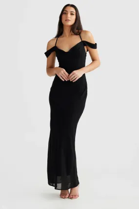 Vienna Bias Cut Gown - Black