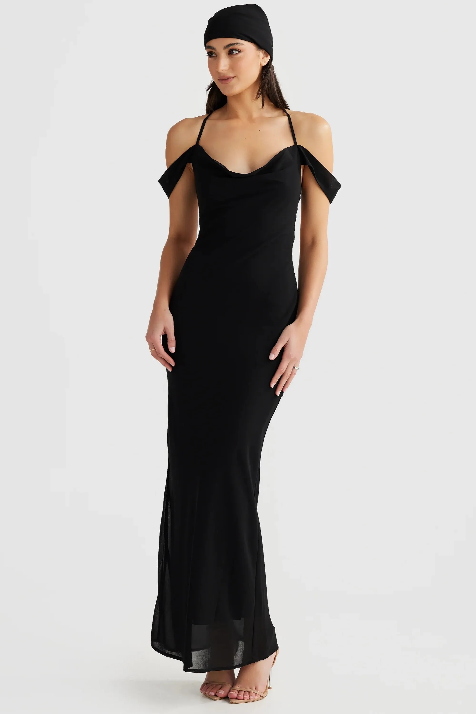 Vienna Bias Cut Gown - Black