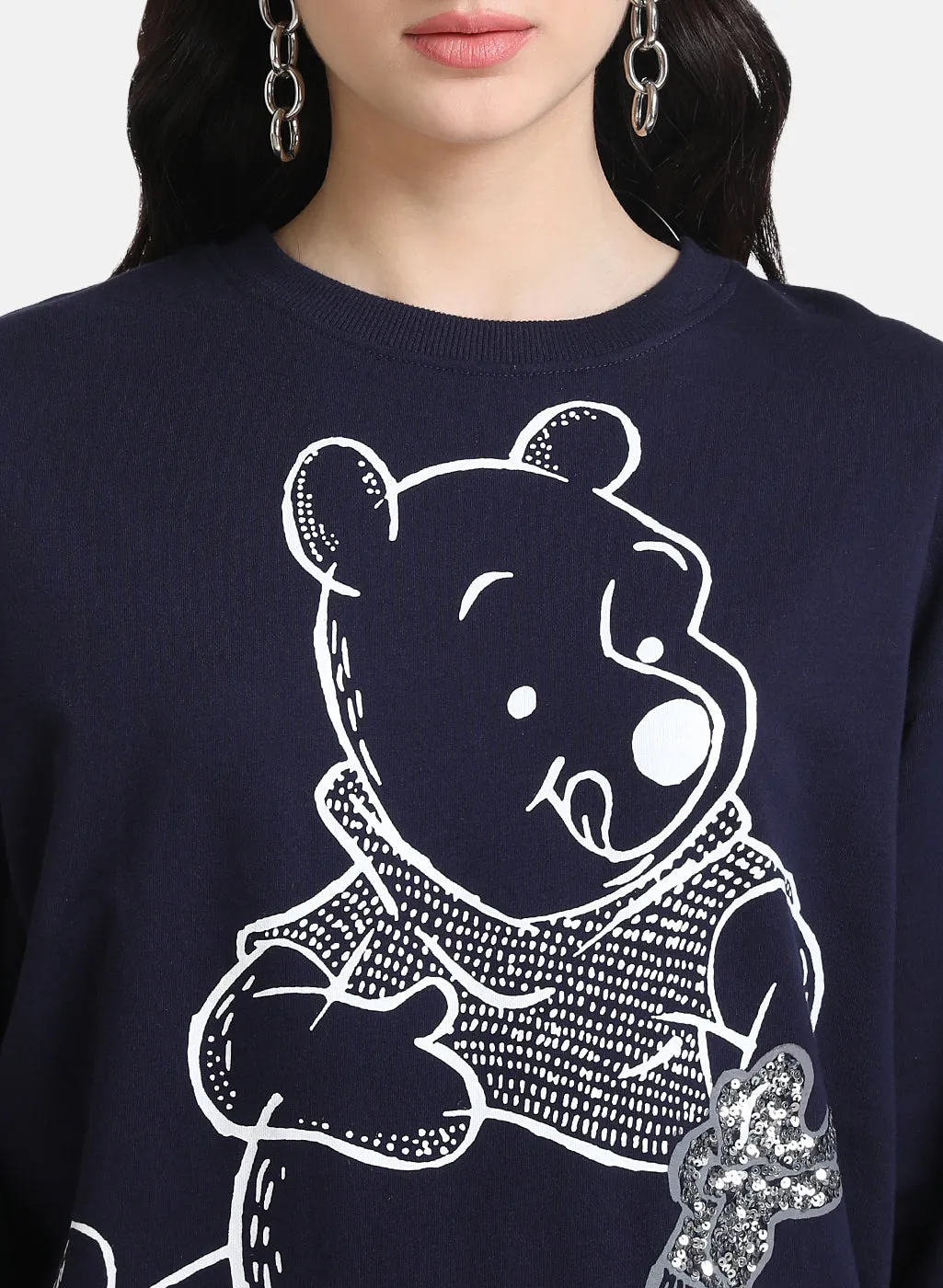 Winnie The Pooh Disney Printed Sequin Sweat