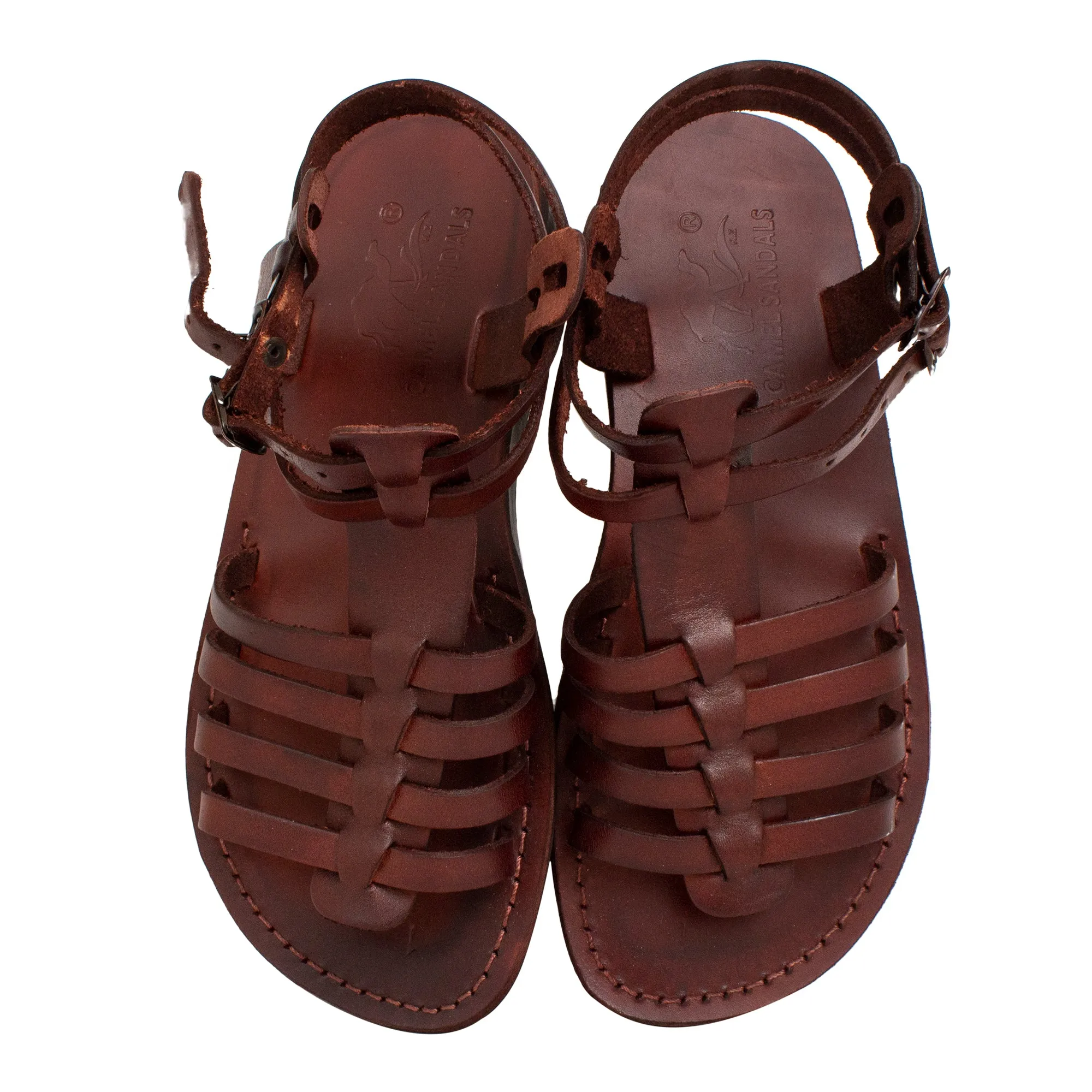 Women's Sandals Natural Genuine Leather Strap Flat Handmade from Jerusalem