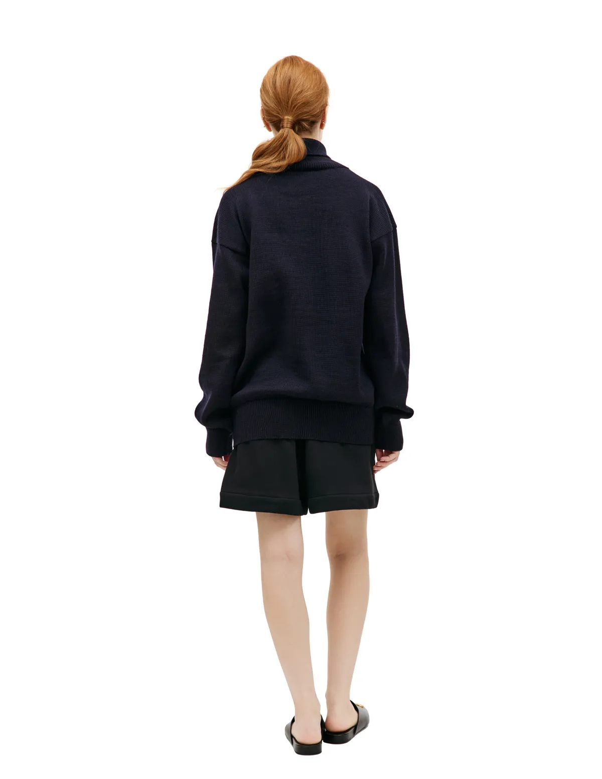 Wool Turtleneck Sweater - Navy Blue