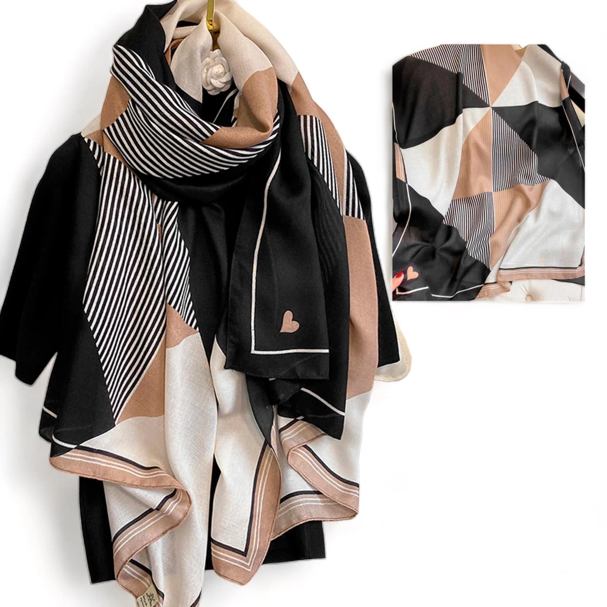 WRAP Rectangular Pattern Thin Elegant Scarf