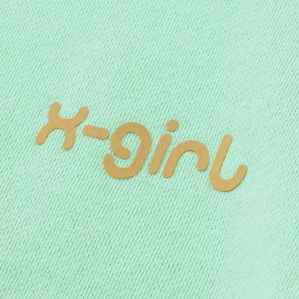 X-girl  |Unisex Sweat Street Style Long Sleeves Plain Cotton