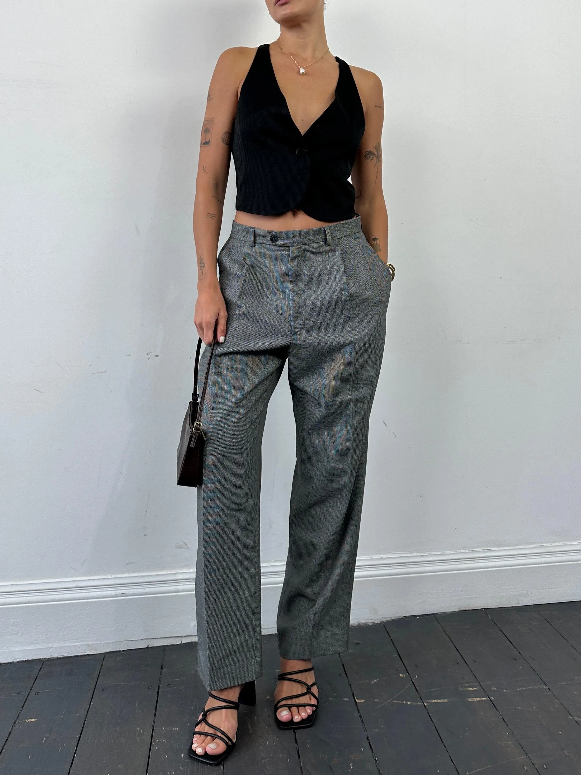 Yves Saint Laurent Straight Leg High Waisted Trousers - W35