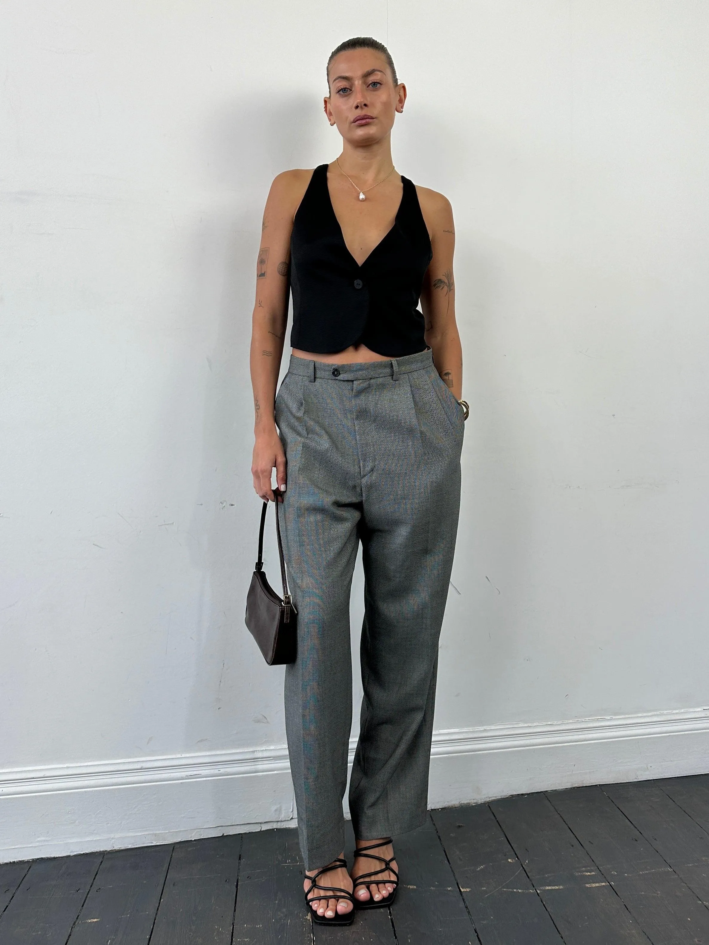 Yves Saint Laurent Straight Leg High Waisted Trousers - W35