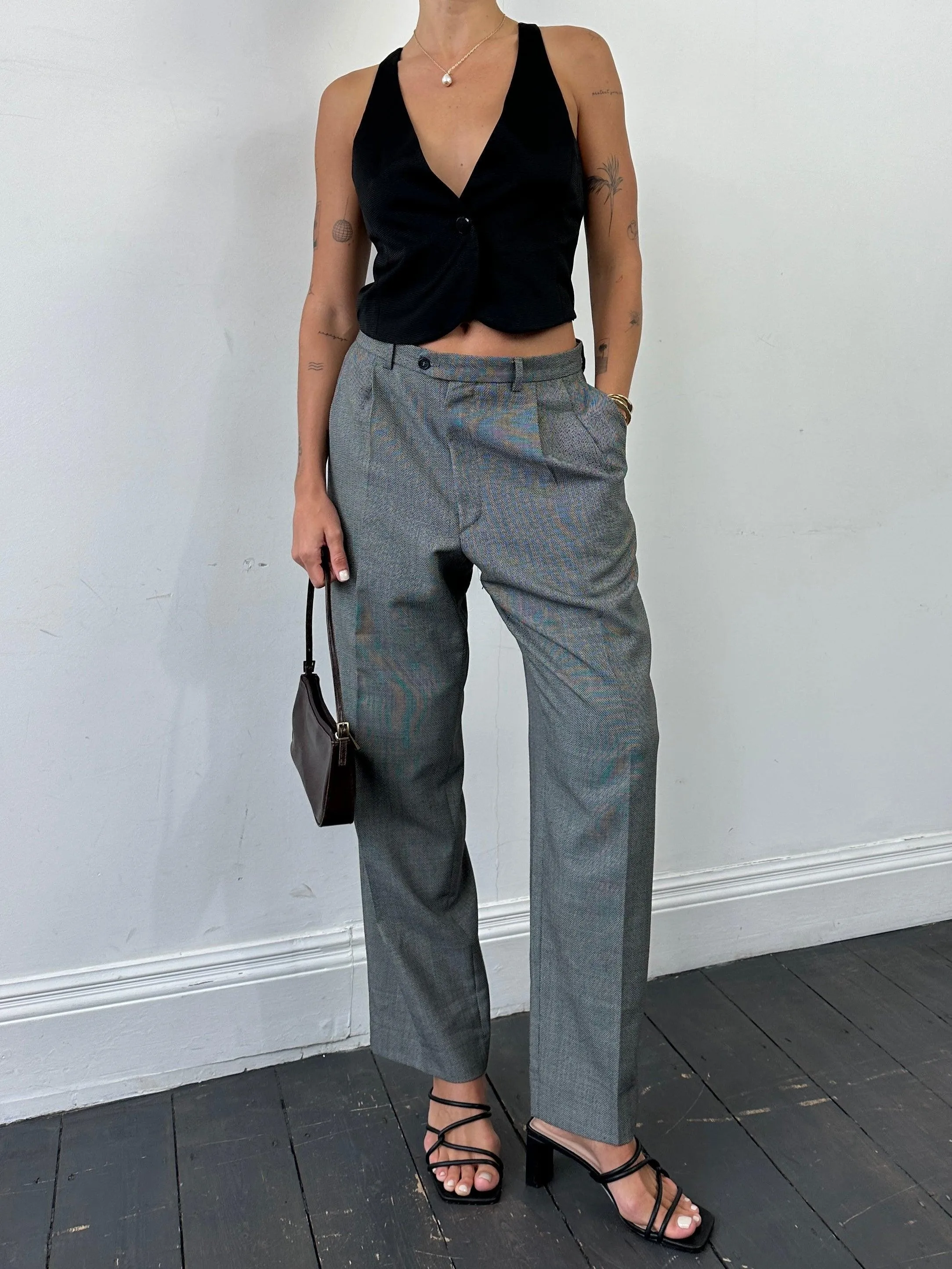 Yves Saint Laurent Straight Leg High Waisted Trousers - W35