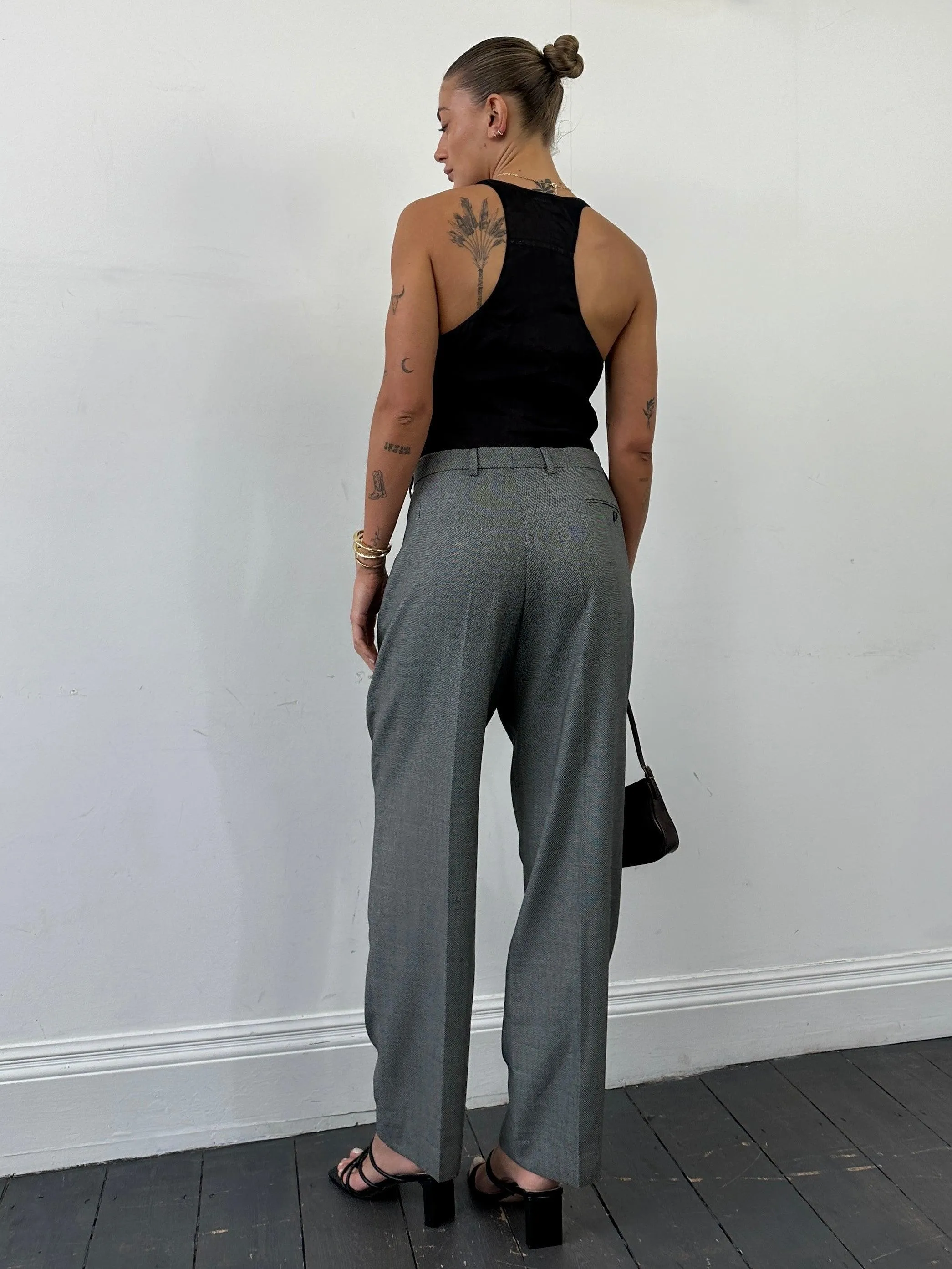 Yves Saint Laurent Straight Leg High Waisted Trousers - W35