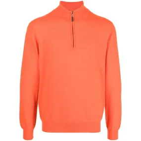 ZIPPED CASHMERE TURTLENECK ORANGE